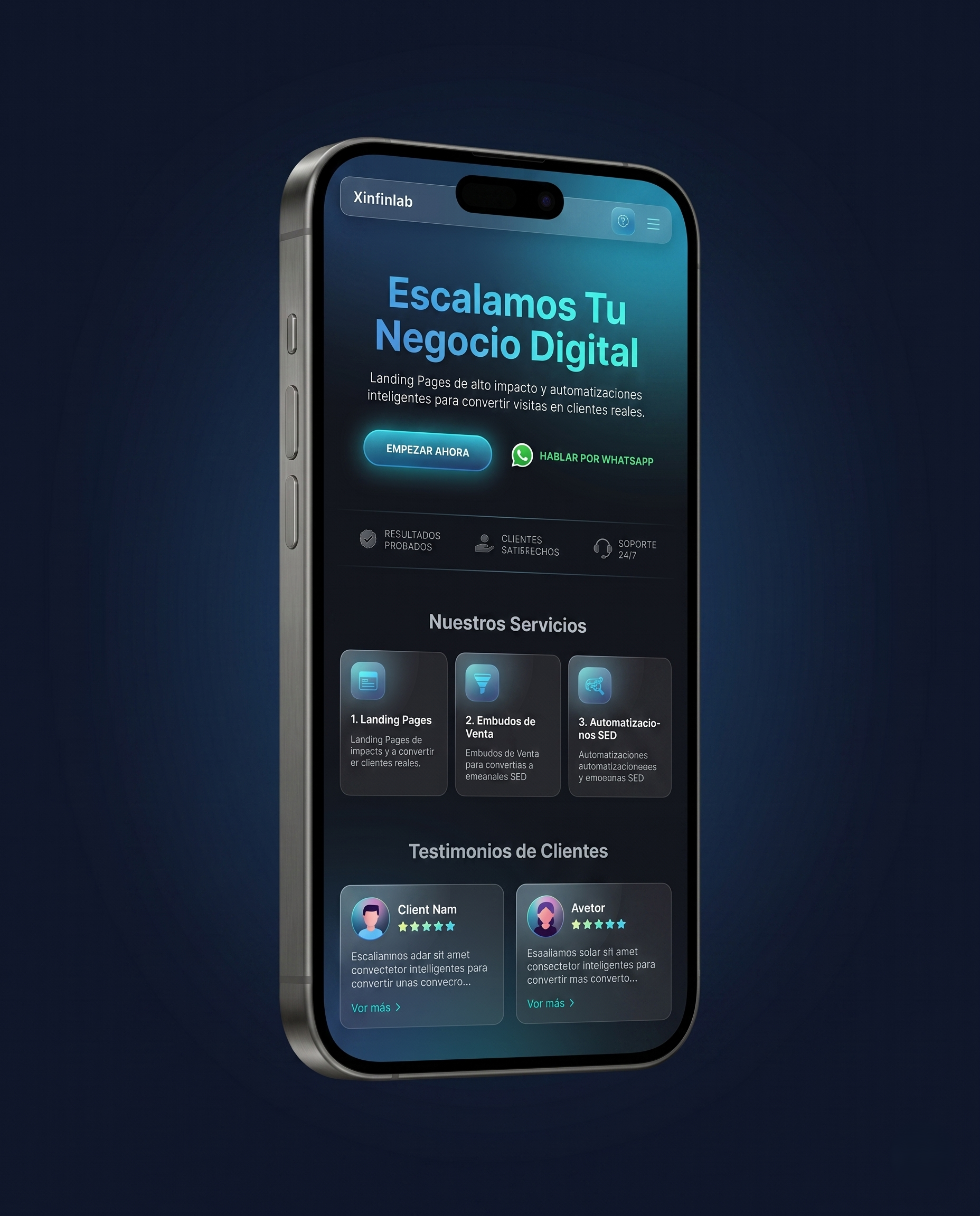 Landing page profesional que genera confianza desde el primer segundo